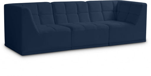 Relax Blue Velvet Modular 98" Sofa - 650Navy-S98 - Vega Furniture