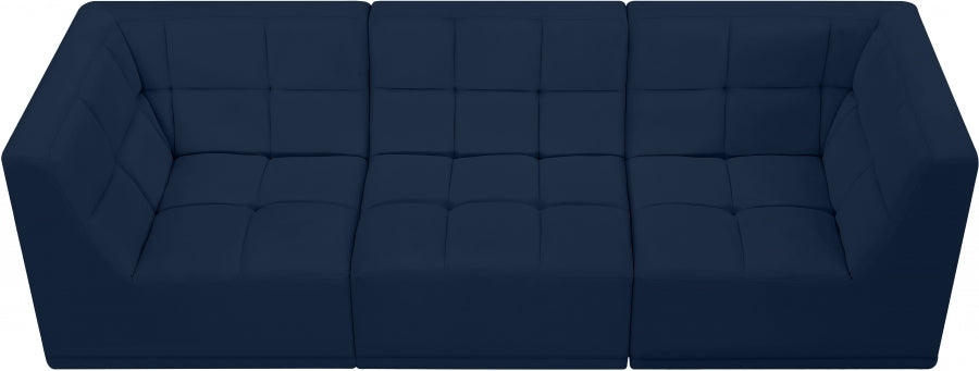 Relax Blue Velvet Modular 98" Sofa - 650Navy-S98 - Vega Furniture