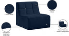 Relax Blue Velvet Modular Armless Chair - 650Navy-Armless - Vega Furniture