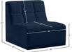 Relax Blue Velvet Modular Armless Chair - 650Navy-Armless - Vega Furniture