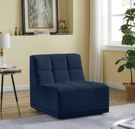 Relax Blue Velvet Modular Armless Chair - 650Navy-Armless - Vega Furniture