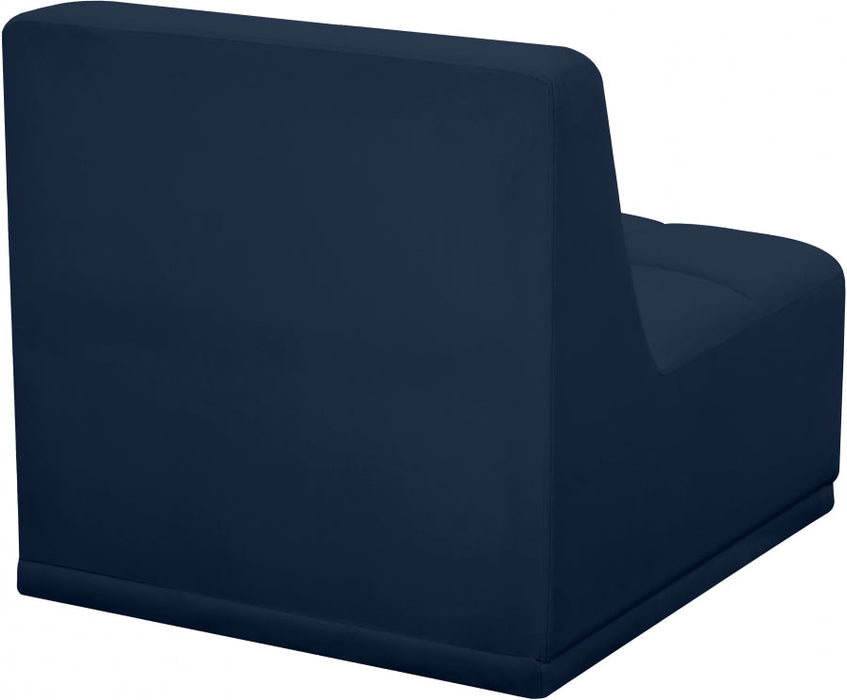 Relax Blue Velvet Modular Armless Chair - 650Navy-Armless - Vega Furniture