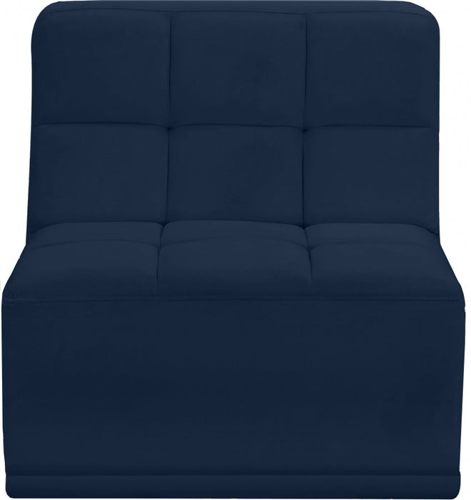 Relax Blue Velvet Modular Armless Chair - 650Navy-Armless - Vega Furniture