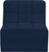 Relax Blue Velvet Modular Armless Chair - 650Navy-Armless - Vega Furniture