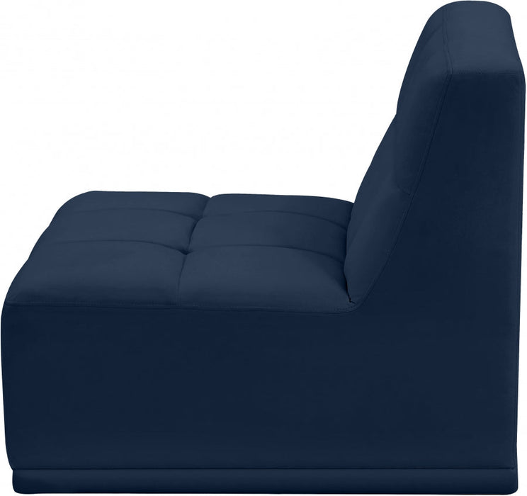 Relax Blue Velvet Modular Armless Chair - 650Navy-Armless - Vega Furniture