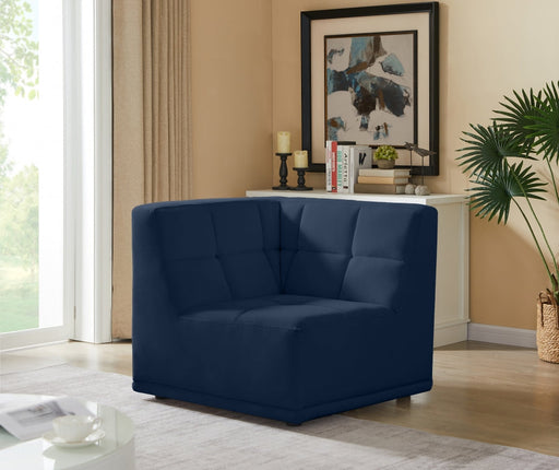 Relax Blue Velvet Modular Corner Chair - 650Navy-Corner - Vega Furniture