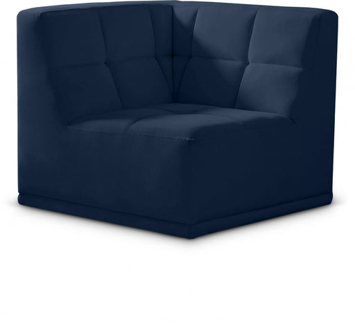 Relax Blue Velvet Modular Corner Chair - 650Navy-Corner - Vega Furniture