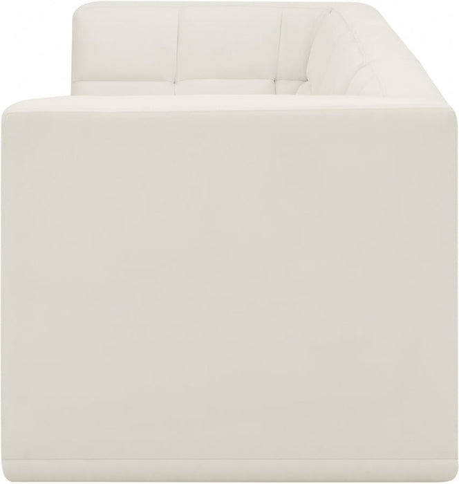 Relax Cream Velvet Modular 128" Sofa - 650Cream-S128 - Vega Furniture