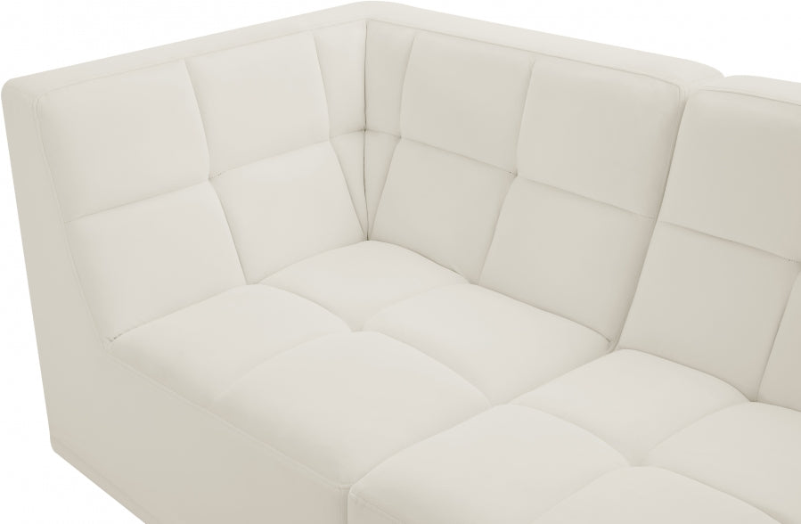 Relax Cream Velvet Modular 128" Sofa - 650Cream-S128 - Vega Furniture