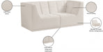 Relax Cream Velvet Modular 68" Sofa - 650Cream-S68 - Vega Furniture