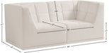 Relax Cream Velvet Modular 68" Sofa - 650Cream-S68 - Vega Furniture