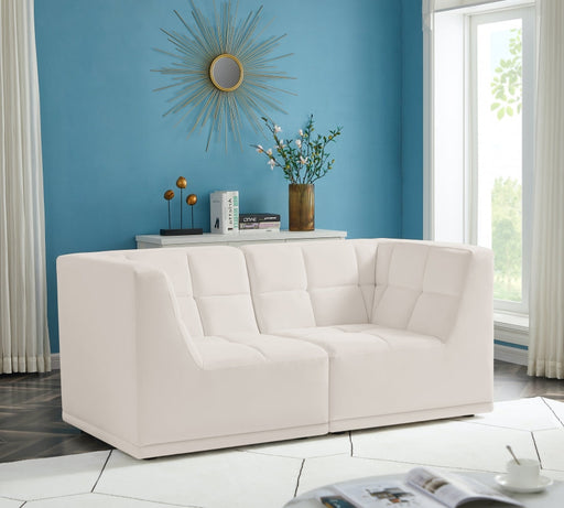 Relax Cream Velvet Modular 68" Sofa - 650Cream-S68 - Vega Furniture