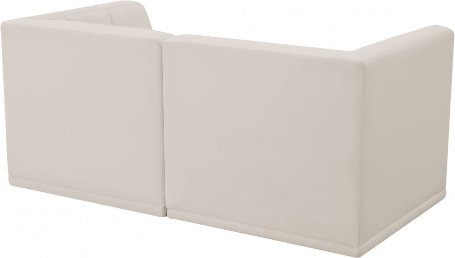 Relax Cream Velvet Modular 68" Sofa - 650Cream-S68 - Vega Furniture