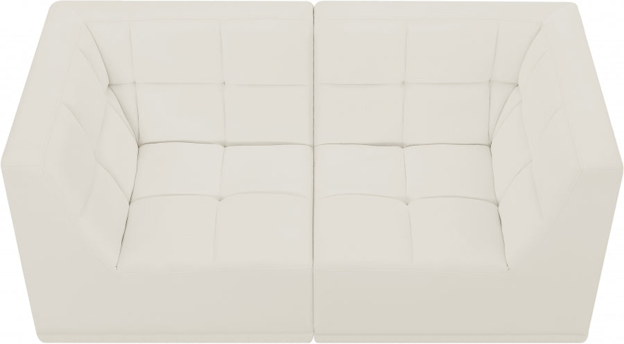 Relax Cream Velvet Modular 68" Sofa - 650Cream-S68 - Vega Furniture