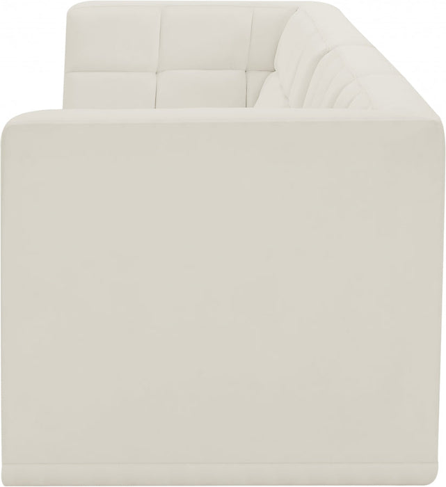 Relax Cream Velvet Modular 68" Sofa - 650Cream-S68 - Vega Furniture