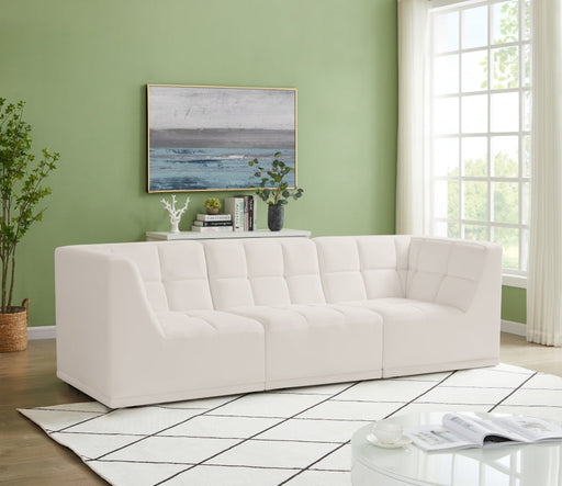 Relax Cream Velvet Modular 98" Sofa - 650Cream-S98 - Vega Furniture