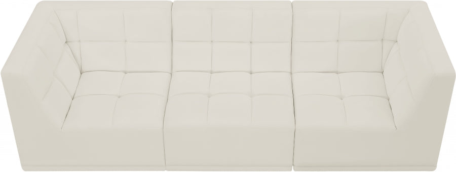 Relax Cream Velvet Modular 98" Sofa - 650Cream-S98 - Vega Furniture