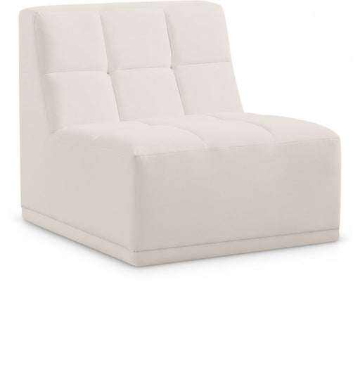 Relax Cream Velvet Modular Armless Chair - 650Cream-Armless - Vega Furniture