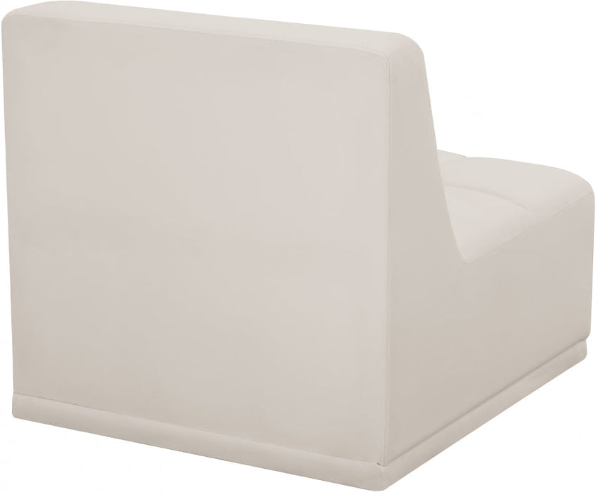 Relax Cream Velvet Modular Armless Chair - 650Cream-Armless - Vega Furniture