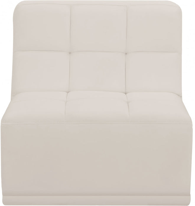 Relax Cream Velvet Modular Armless Chair - 650Cream-Armless - Vega Furniture