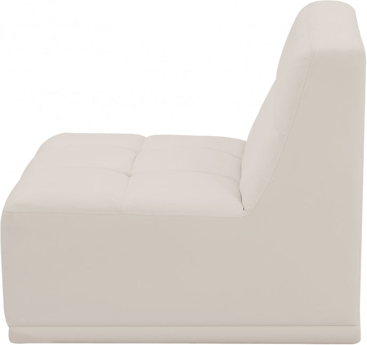 Relax Cream Velvet Modular Armless Chair - 650Cream-Armless - Vega Furniture