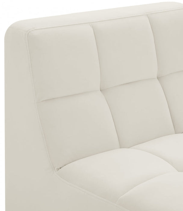 Relax Cream Velvet Modular Armless Chair - 650Cream-Armless - Vega Furniture