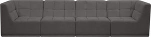 Relax Grey Velvet Modular 128" Sofa - 650Grey-S128 - Vega Furniture