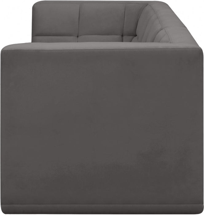 Relax Grey Velvet Modular 128" Sofa - 650Grey-S128 - Vega Furniture