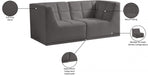 Relax Grey Velvet Modular 68" Sofa - 650Grey-S68 - Vega Furniture