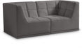 Relax Grey Velvet Modular 68" Sofa - 650Grey-S68 - Vega Furniture