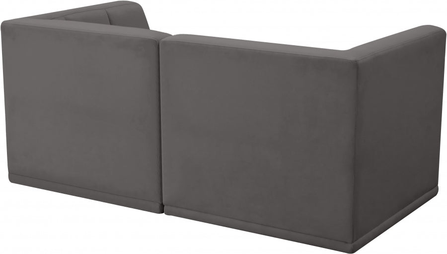 Relax Grey Velvet Modular 68" Sofa - 650Grey-S68 - Vega Furniture