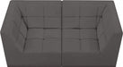 Relax Grey Velvet Modular 68" Sofa - 650Grey-S68 - Vega Furniture