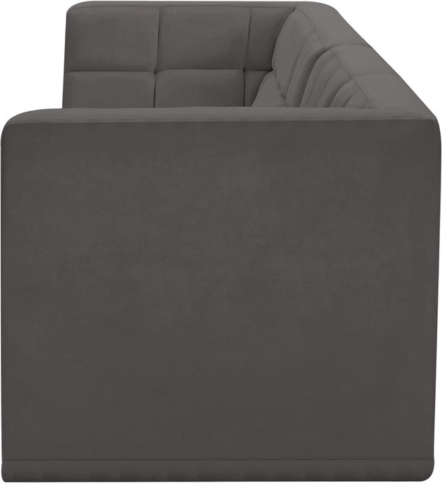 Relax Grey Velvet Modular 68" Sofa - 650Grey-S68 - Vega Furniture