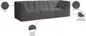 Relax Grey Velvet Modular 98" Sofa - 650Grey-S98 - Vega Furniture