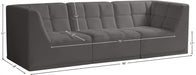 Relax Grey Velvet Modular 98" Sofa - 650Grey-S98 - Vega Furniture