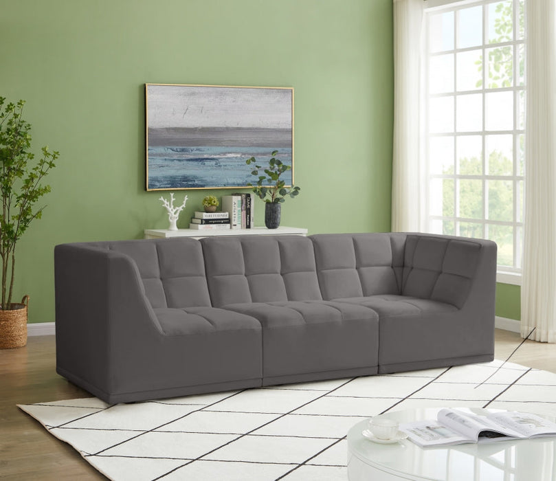 Relax Grey Velvet Modular 98" Sofa - 650Grey-S98 - Vega Furniture