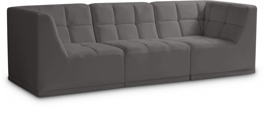 Relax Grey Velvet Modular 98" Sofa - 650Grey-S98 - Vega Furniture