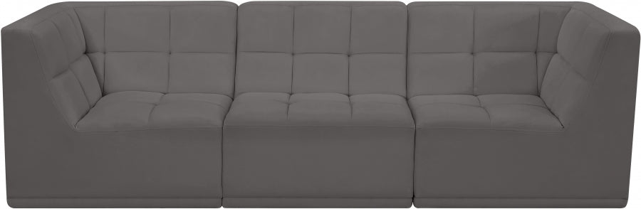 Relax Grey Velvet Modular 98" Sofa - 650Grey-S98 - Vega Furniture