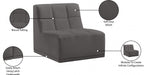 Relax Grey Velvet Modular Armless Chair - 650Grey-Armless - Vega Furniture