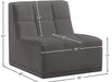 Relax Grey Velvet Modular Armless Chair - 650Grey-Armless - Vega Furniture