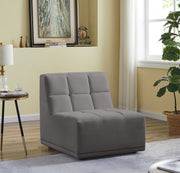 Relax Grey Velvet Modular Armless Chair - 650Grey-Armless - Vega Furniture