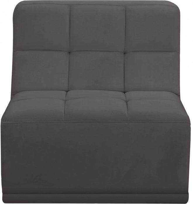 Relax Grey Velvet Modular Armless Chair - 650Grey-Armless - Vega Furniture