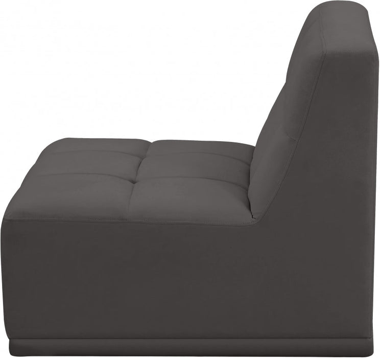 Relax Grey Velvet Modular Armless Chair - 650Grey-Armless - Vega Furniture