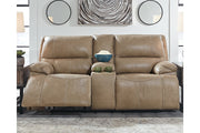 Ricmen Putty Power Reclining Loveseat with Console - U4370218 - Vega Furniture