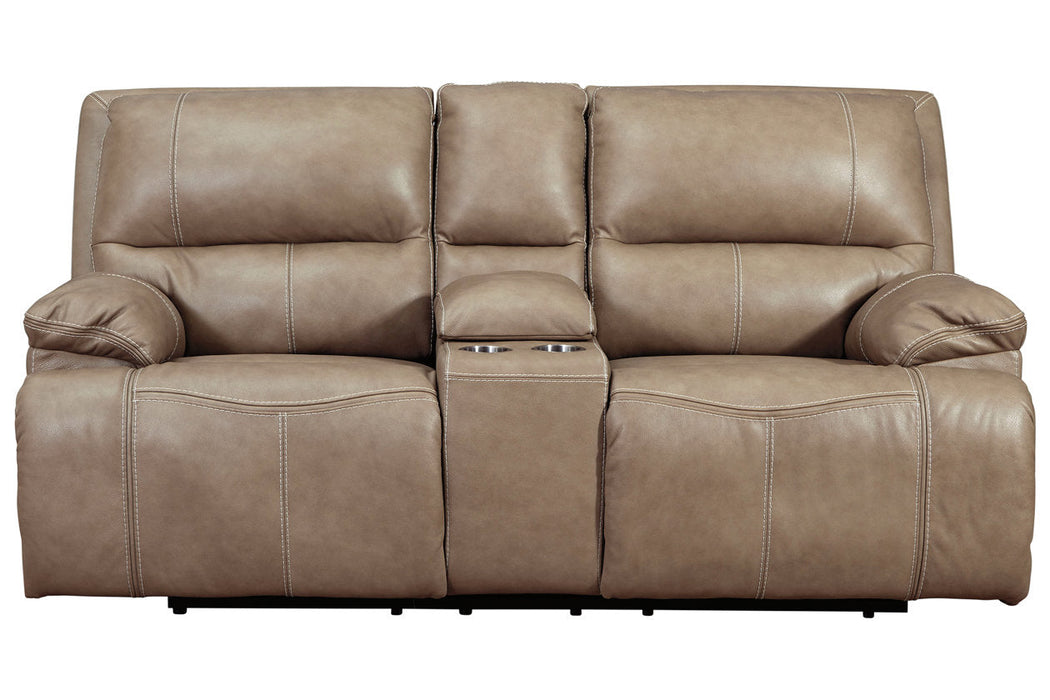 Ricmen Putty Power Reclining Loveseat with Console - U4370218 - Vega Furniture