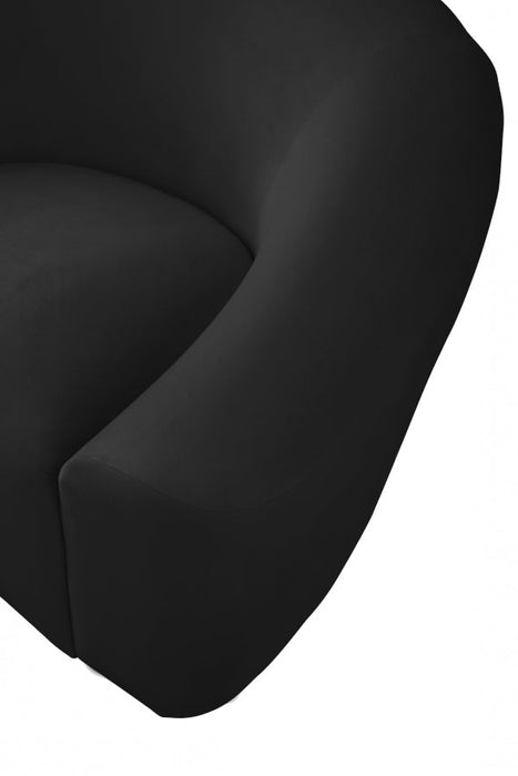 Riley Black Velvet Chair - 610Black-C - Vega Furniture