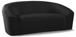 Riley Black Velvet Loveseat - 610Black-L - Vega Furniture