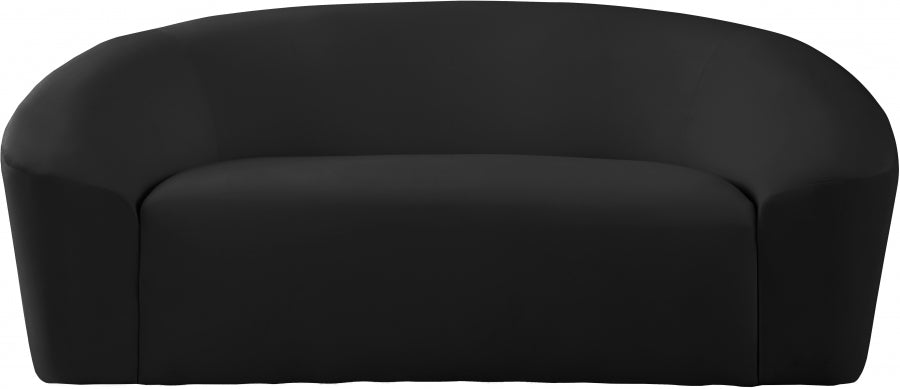 Riley Black Velvet Loveseat - 610Black-L - Vega Furniture