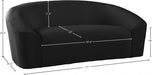 Riley Black Velvet Loveseat - 610Black-L - Vega Furniture