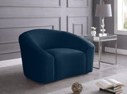 Riley Blue Velvet Chair - 610Navy-C - Vega Furniture